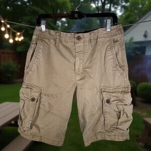 American Eagle Men's 32 Tan Flex Classic Fit Cargo Shorts Summer Outdoors